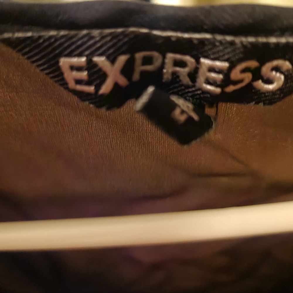 Express Grey Embellished Cap Sleeve Blouse - Picture 6 of 6
